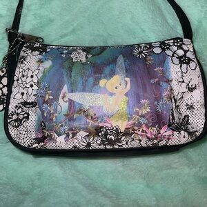 VINTAGE Disney Tinkerbell Enchanted Fairy Shoulder Bag with Flower Charm Y2K